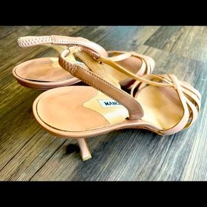 Your Manolo Blahnik beige sandals